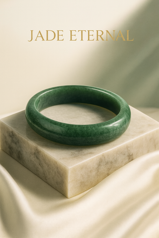 Jade Eternal - Genuine Myanmar Green Jadeite Bangle