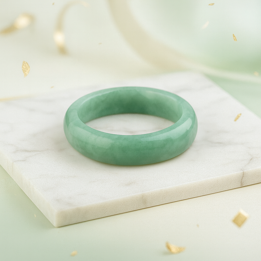 Jade Eternity - Harmony & Prosperity Jade Bracelet (Genuine Myanmar Jadeite Bangle)