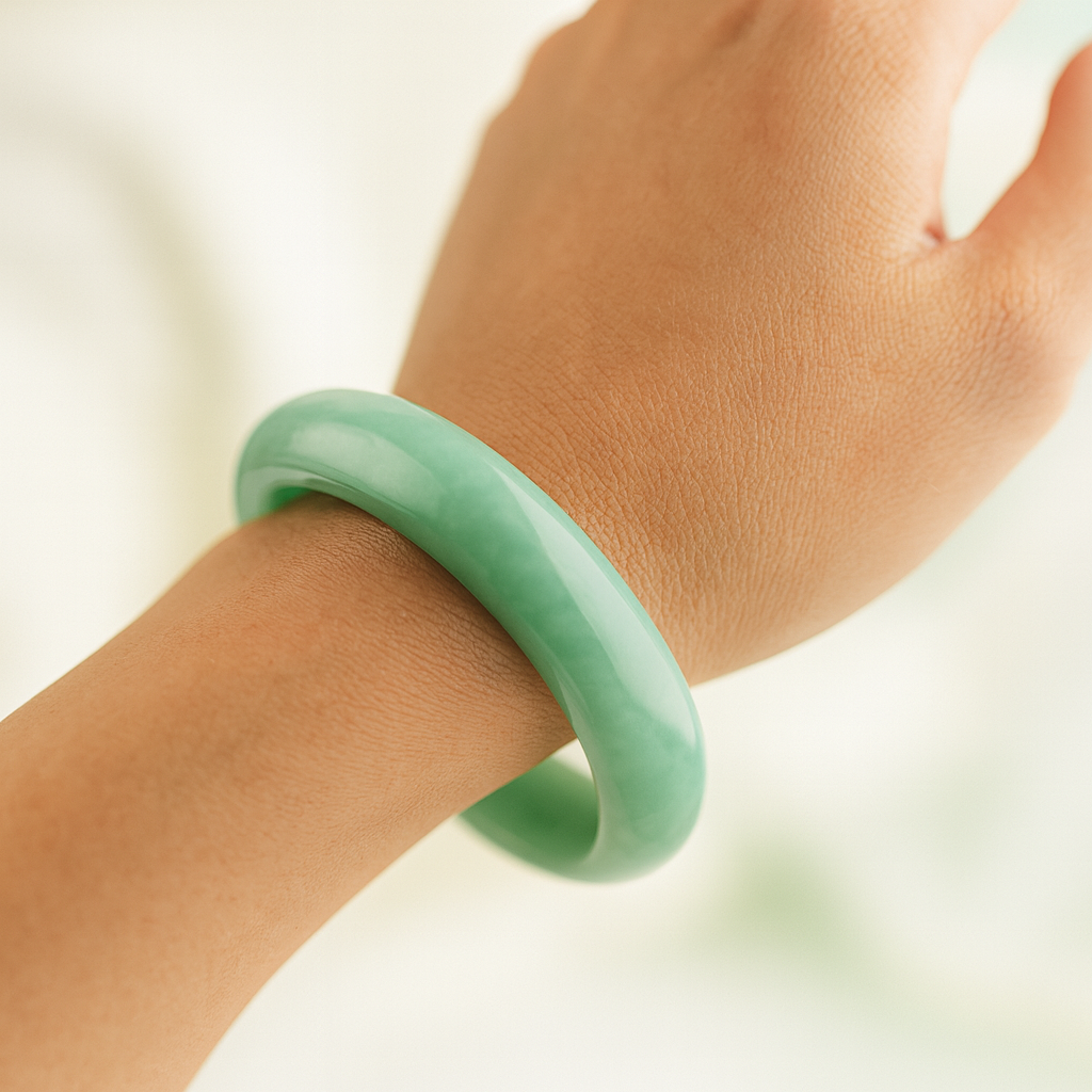 Jade Eternity - Harmony & Prosperity Jade Bracelet (Genuine Myanmar Jadeite Bangle)